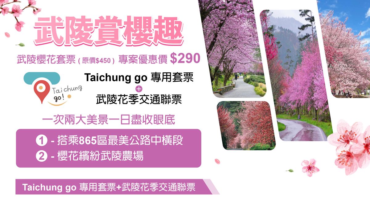 2025 Taichung go套票×武陵花季交通聯票 中市交通局：48小時內公車坐免驚